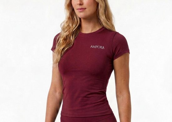 AMPORA Performance Sportshirt Dames - Seamless Slim Fit - Luxe Sport-T-shirt