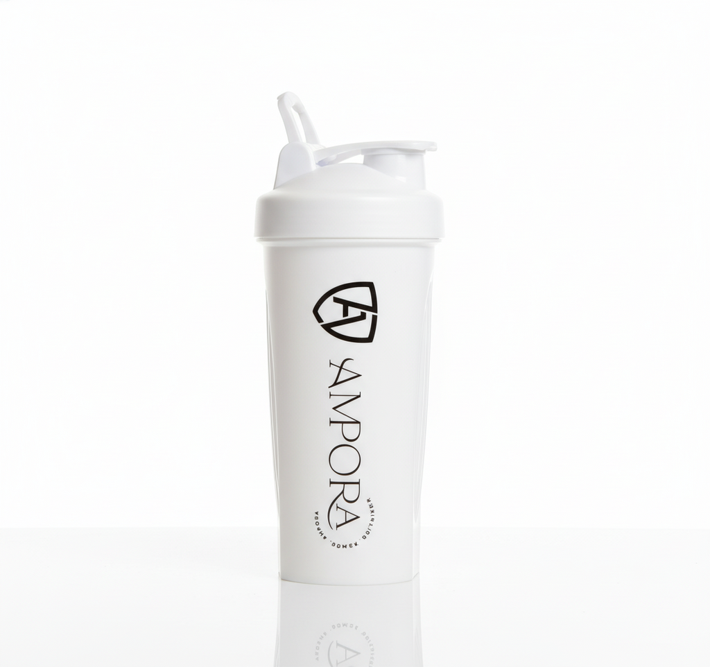 Ampora 600ml Premium Shaker Wit – met Shakerbal