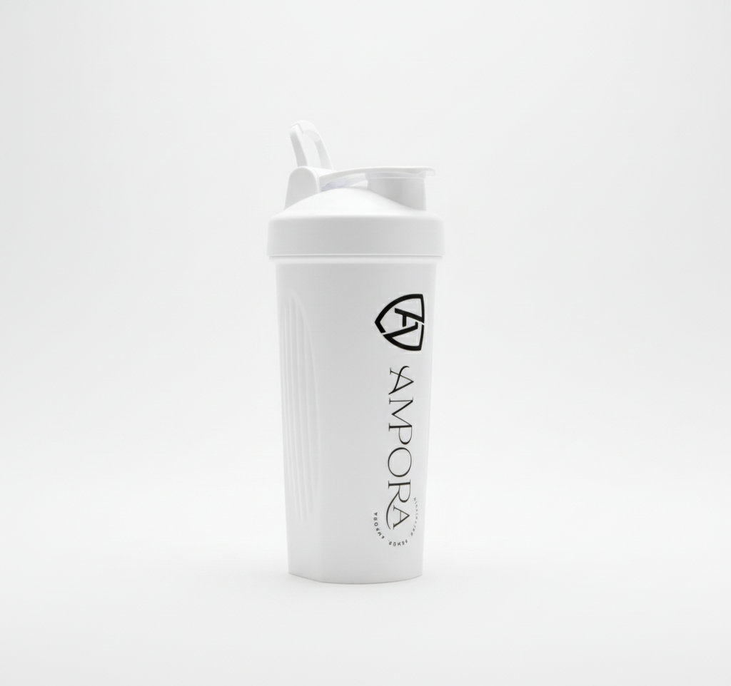 Ampora 600ml Premium Shaker Wit – met Shakerbal