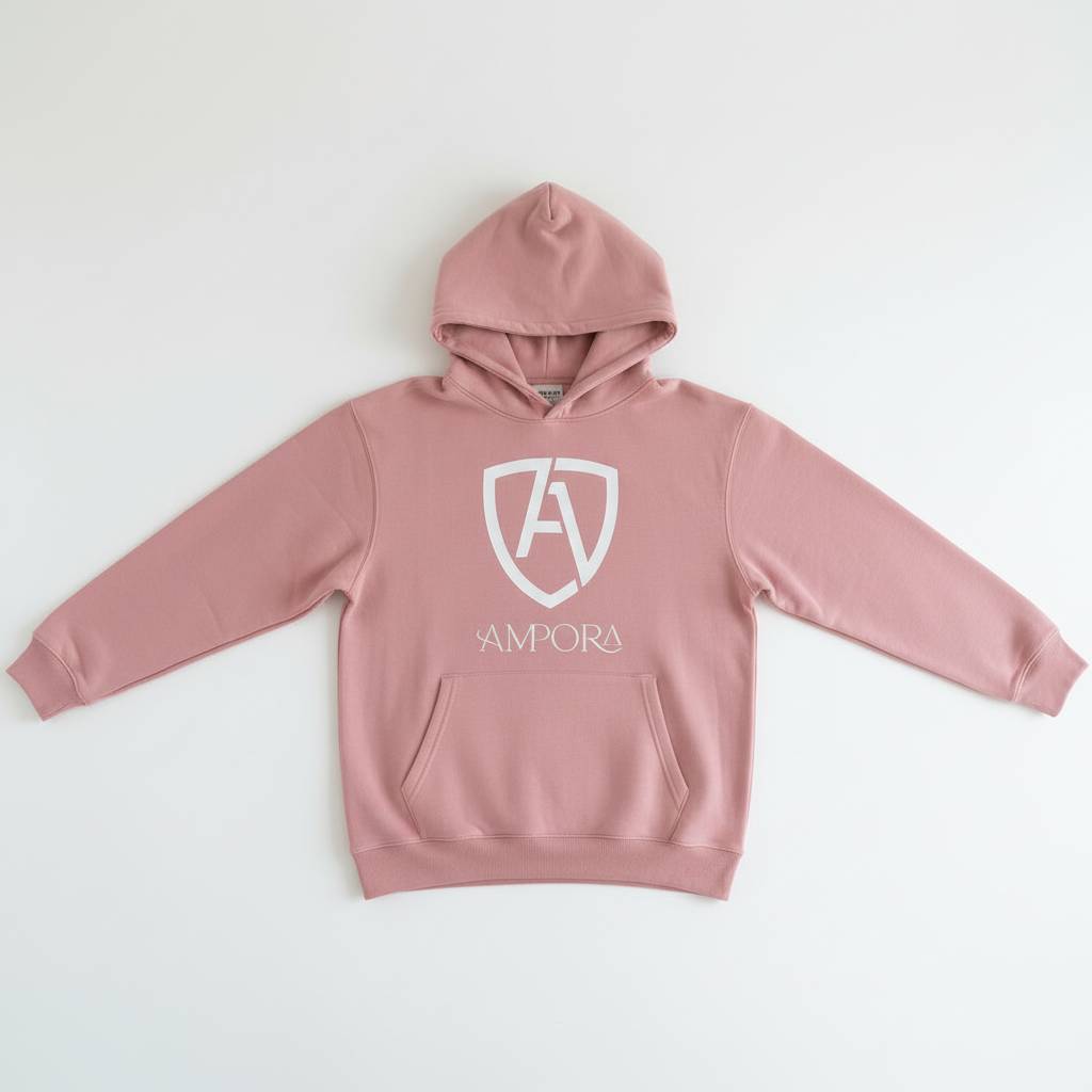 Roze hoodie flat lay