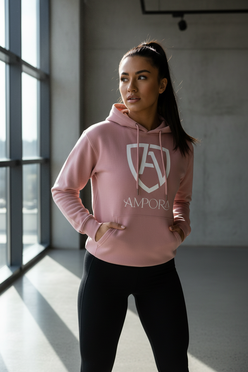 Roze hoodie gym achtergrond
