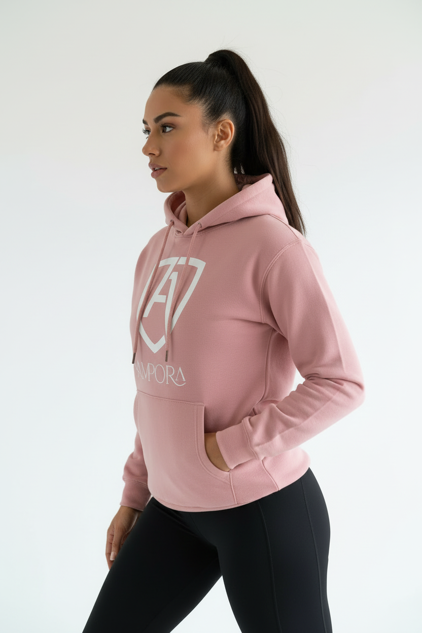 Roze hoodie zijkant