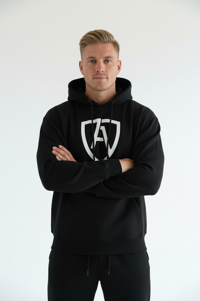 Zwarte hoodie voorkant